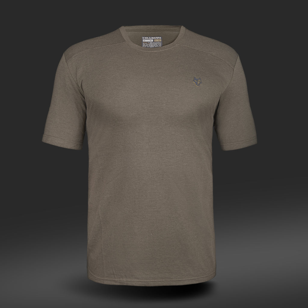 Bambus Jagd Shirt für Herren und Damen. Atmungsaktiver Baselayer für Komfort bei warmem Wetter. Kurzarm Design.