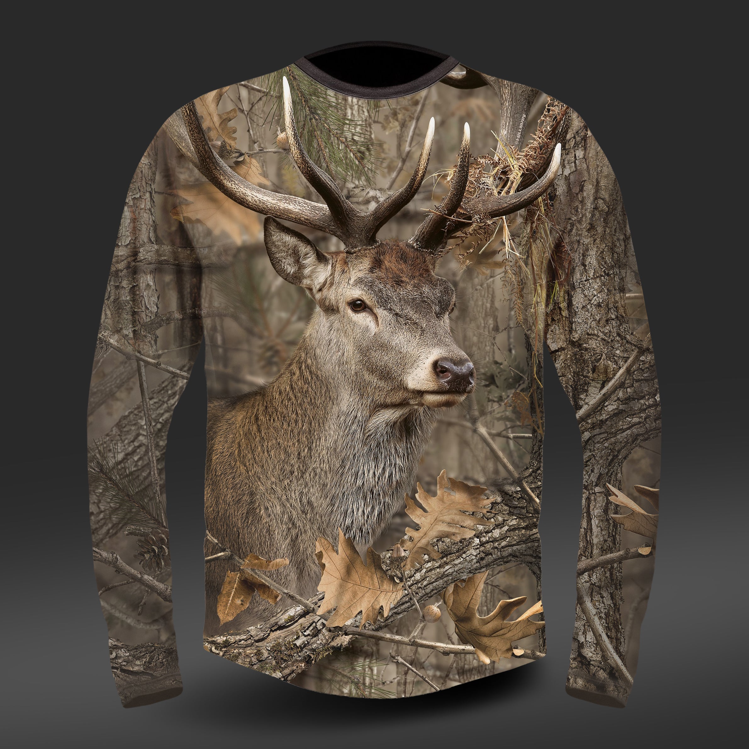 DGT Baumwolle Jagd T-shirt mit Hirsch Langarm